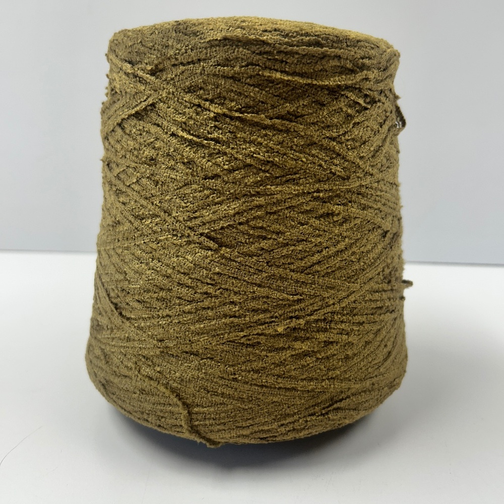 100% Rayon Chenille Yarn Spool Cone Unused Color Leek